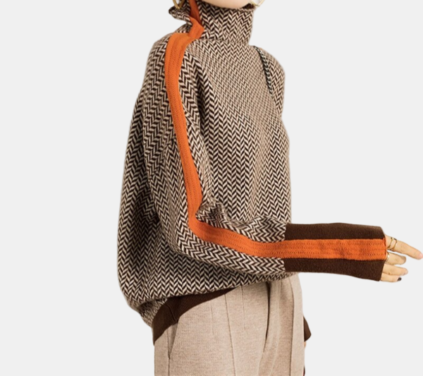 Solene™ | Herringbone Luxe Turtleneck