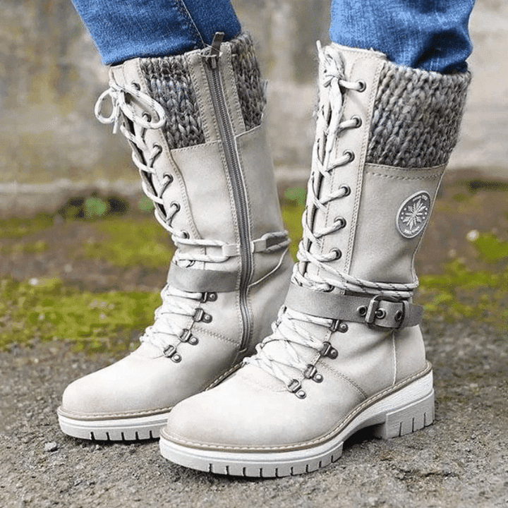 FrostLuxe | Waterproof Mid-Calf Lace-Up Boots