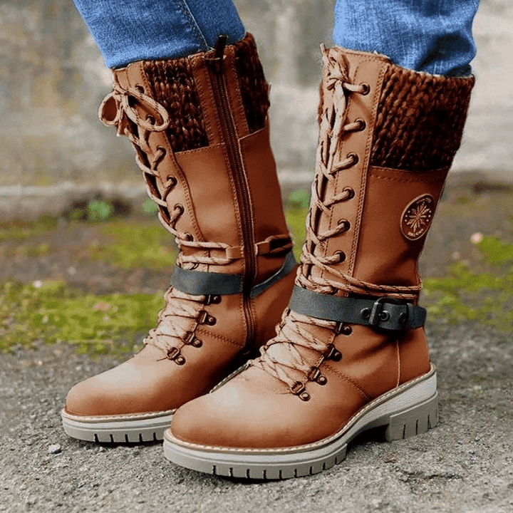 FrostLuxe | Waterproof Mid-Calf Lace-Up Boots