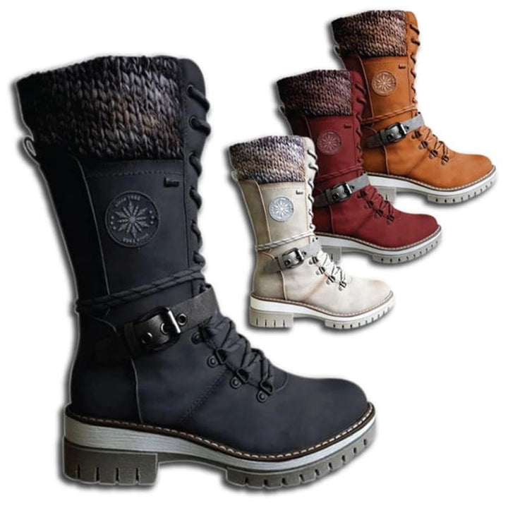 FrostLuxe | Waterproof Mid-Calf Lace-Up Boots