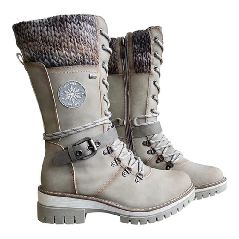 FrostLuxe | Waterproof Mid-Calf Lace-Up Boots