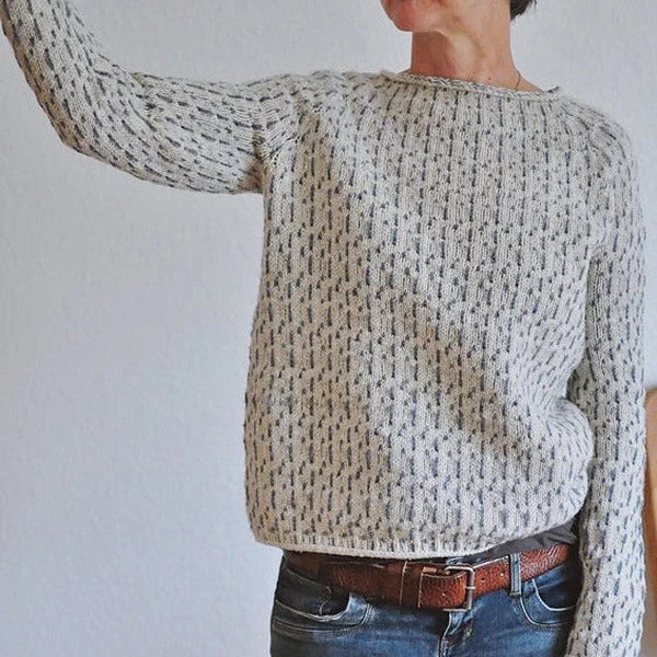Autumn | Elegant Gray Sweater with Boat Neck