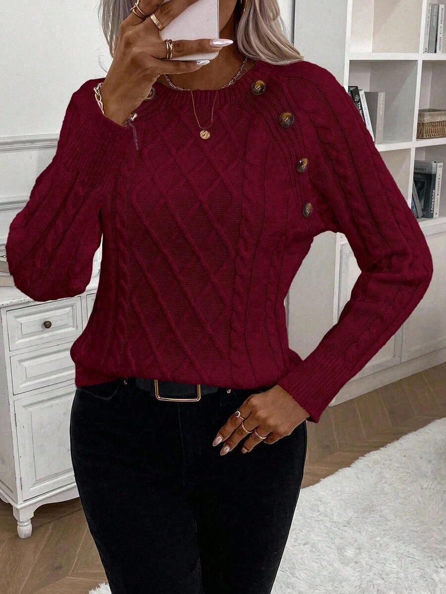 Betsy™ | Button-Detail Cable Jumper