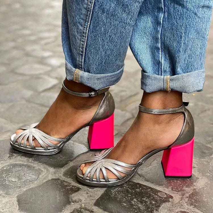 Everly & Rose | Elegant Metallic High-Heeled Sandal for a Unique Style