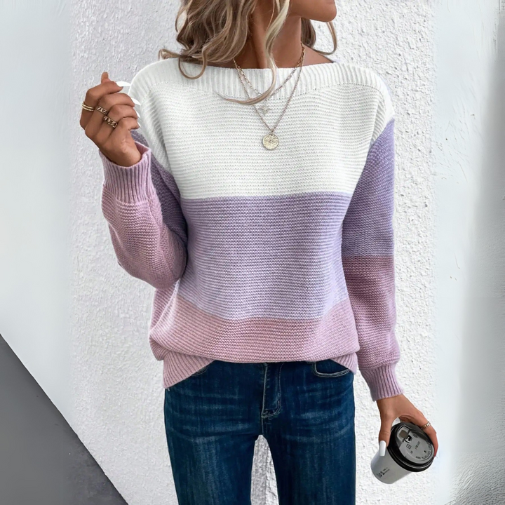Brooklyn | Elegant Three-Color Patchwork Sweater