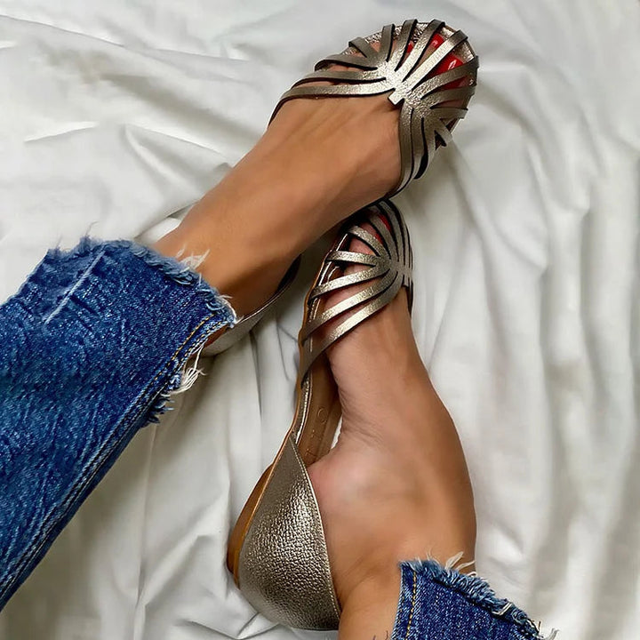 Everly & Rose Cut-Out Ballerinas with Open Toe - Elegant and Fashionable Shoes