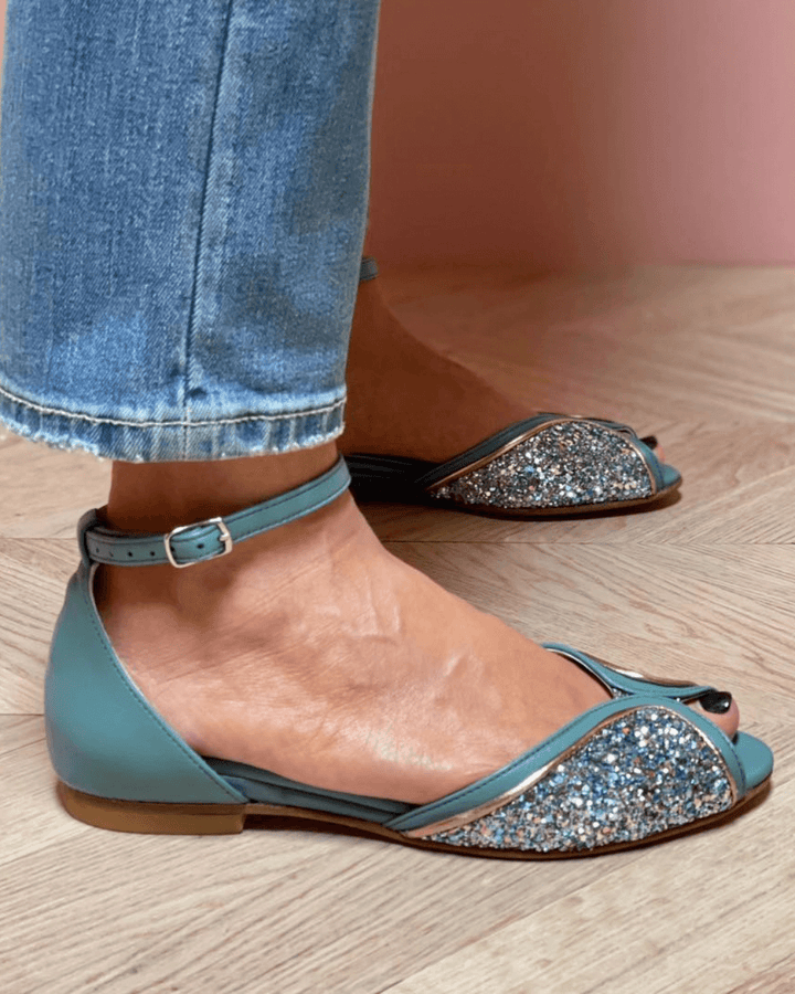 Everly & Rose | Elegant Low Glitter Sandals Perfect for Any Occasion