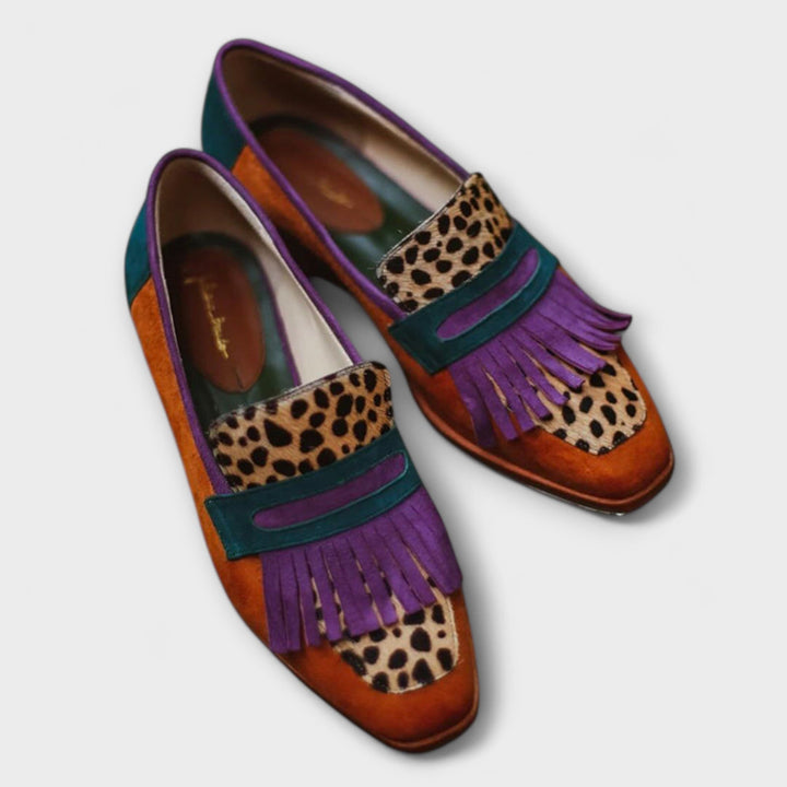 Everly & Rose – Elegant Brown Loafers with Enchanting Leopard Print