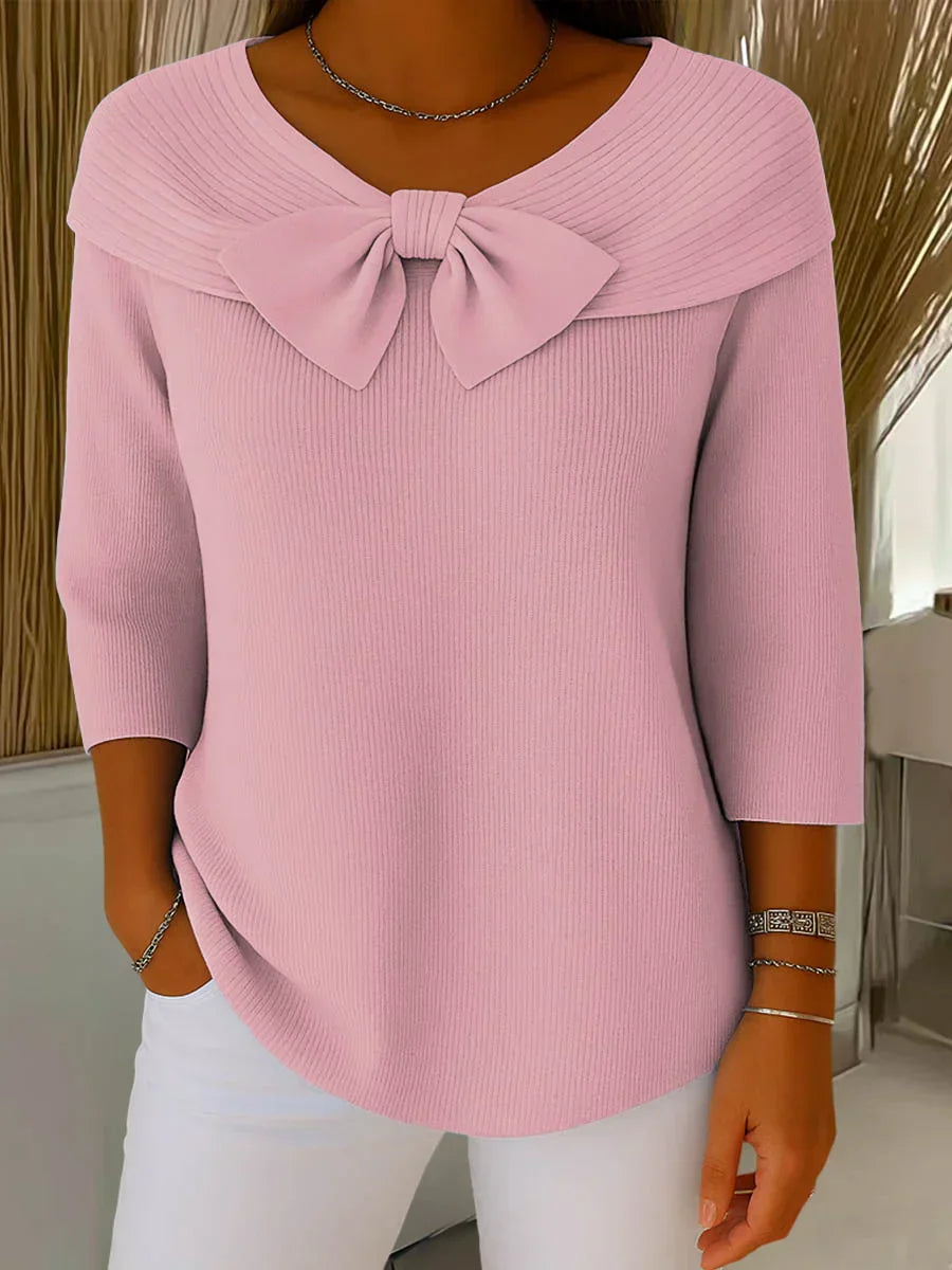 Liriavé – Feminine Bow Knit Pullover