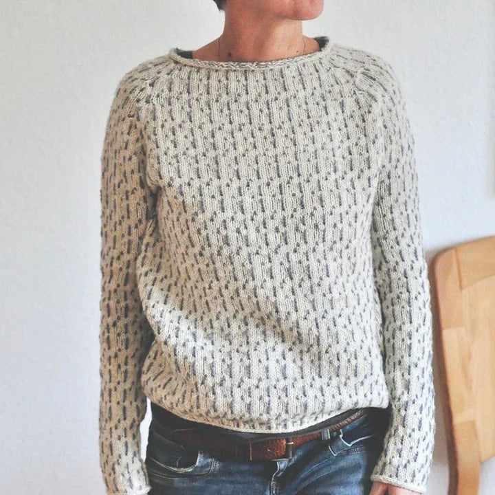 Autumn | Elegant Gray Sweater with Boat Neck