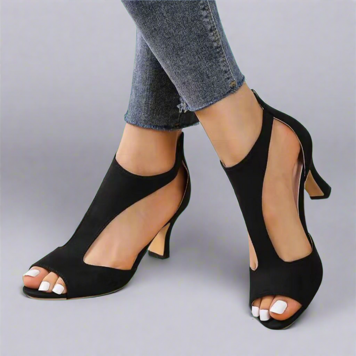 Barbara - Cut Out Peep Toe Heels