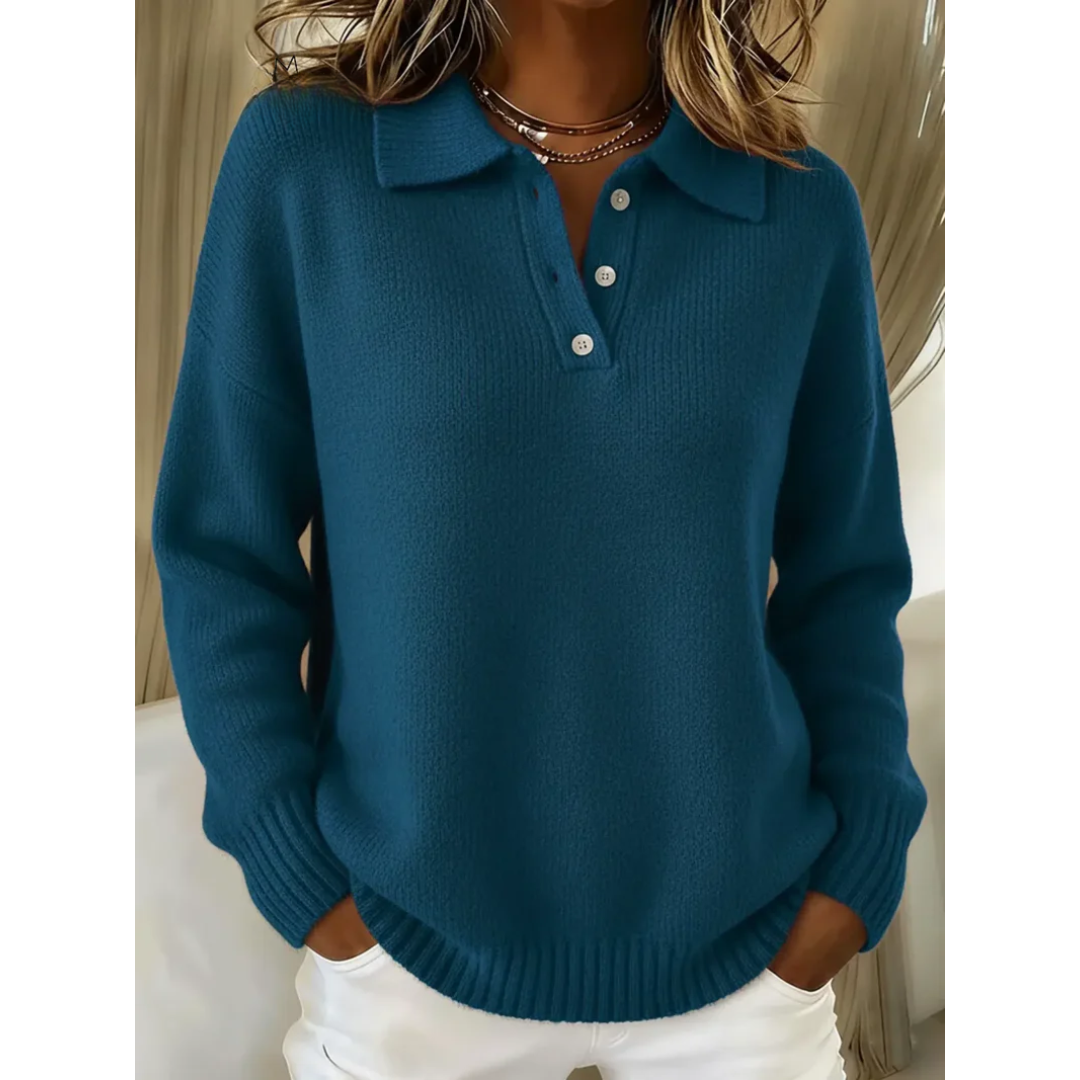 Norlienne – Soft Knit Polo Sweater