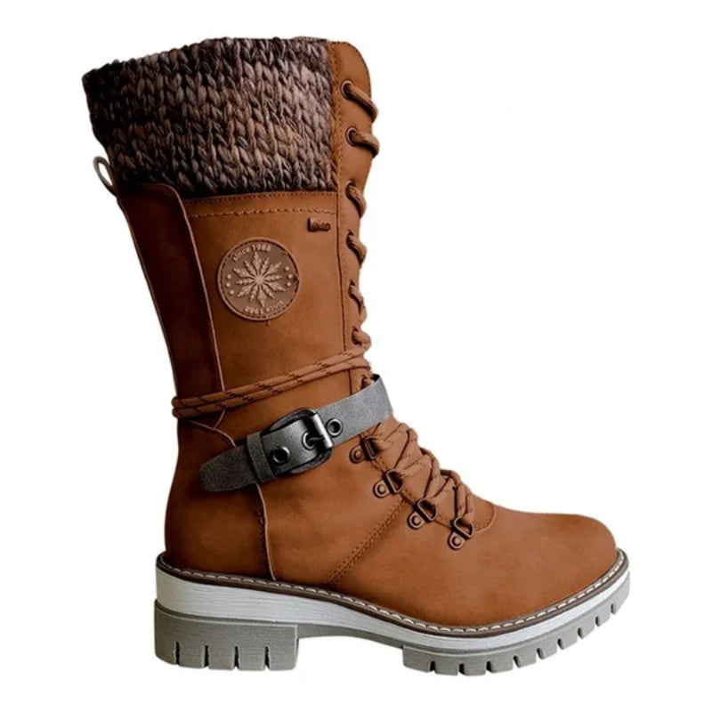 FrostLuxe | Waterproof Mid-Calf Lace-Up Boots