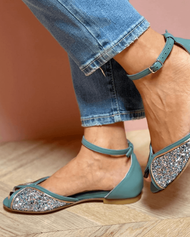 Everly & Rose | Elegant Low Glitter Sandals Perfect for Any Occasion