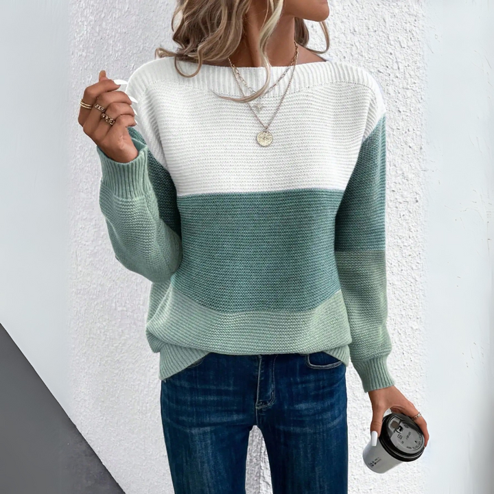 Brooklyn | Elegant Three-Color Patchwork Sweater