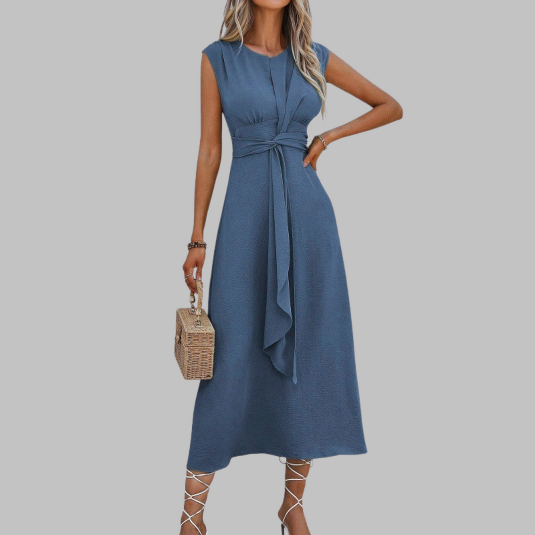 Bridgette™ | Elegant Sleeveless Round Neck Maxi Dress