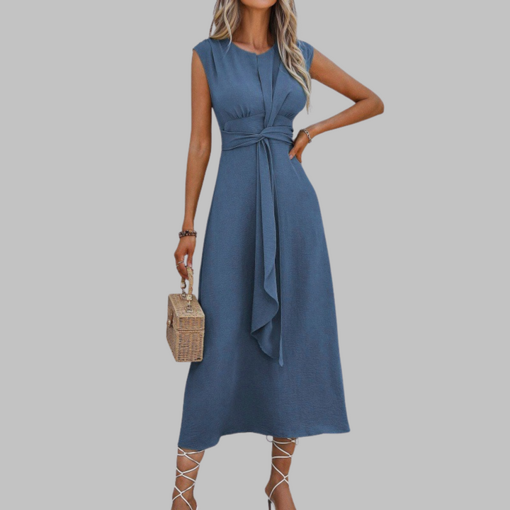 Bridgette™ | Elegant Sleeveless Round Neck Maxi Dress
