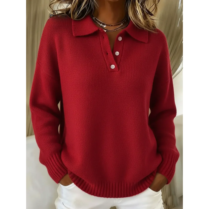 Norlienne – Soft Knit Polo Sweater
