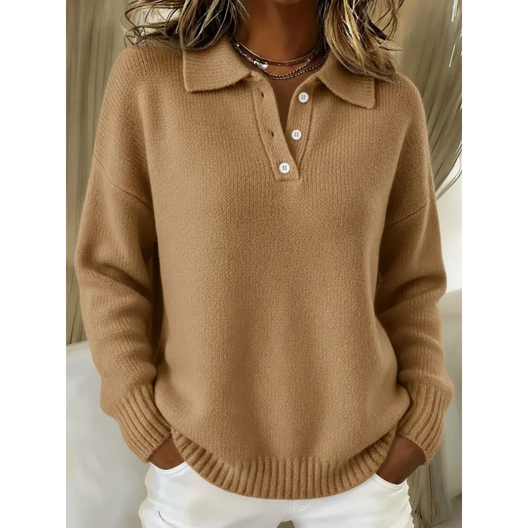 Norlienne – Soft Knit Polo Sweater