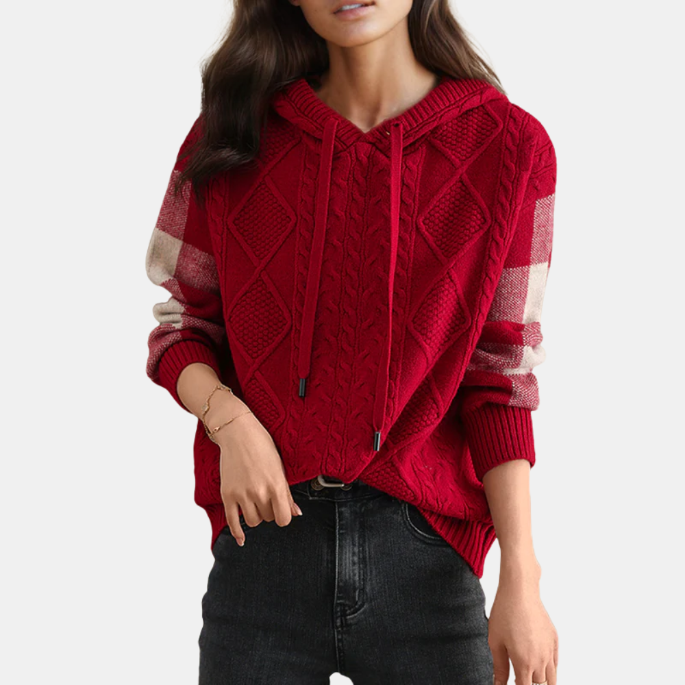 Aveline™ | Cable Knit Hoodie Sweater