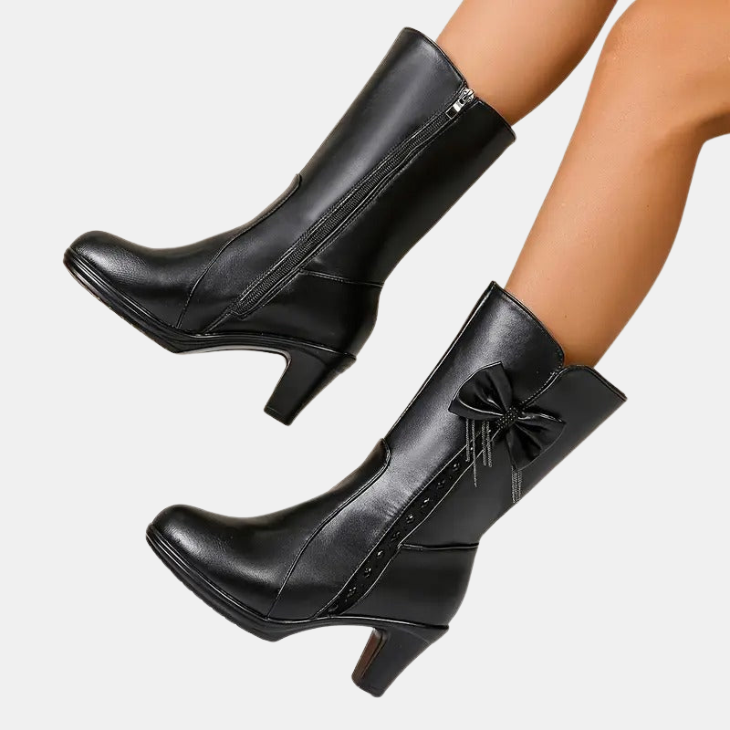 Natalia | Vintage Bow Leather Boots