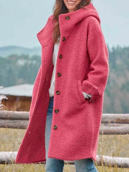 Jacinthe | Elegant Long Sleeve Coat With Buttons