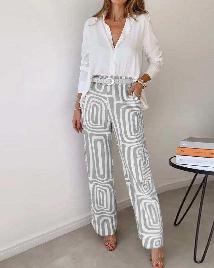 Everly | Stylish Pant Set – Includes Blouse and Belt