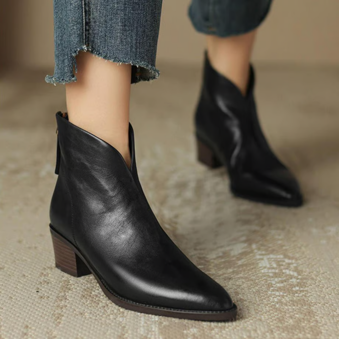 Kate | Luxury Ankle Boots with Low Heel