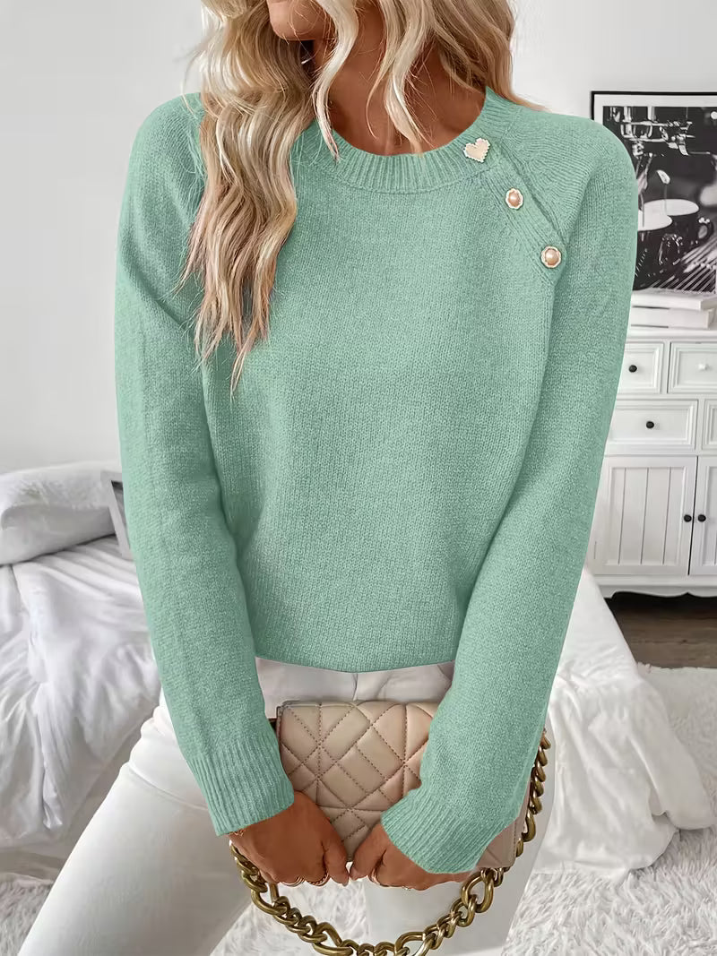 Hilarina™ | Long Sleeve Knitted Sweater