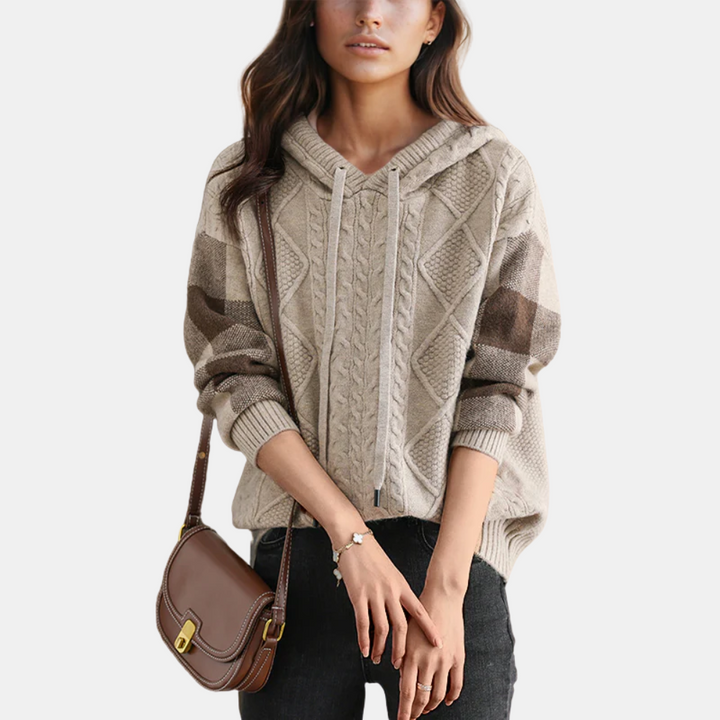 Aveline™ | Cable Knit Hoodie Sweater