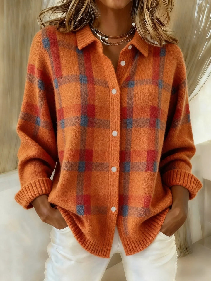 Arlisset | Retro Contrast Plaid Sweater