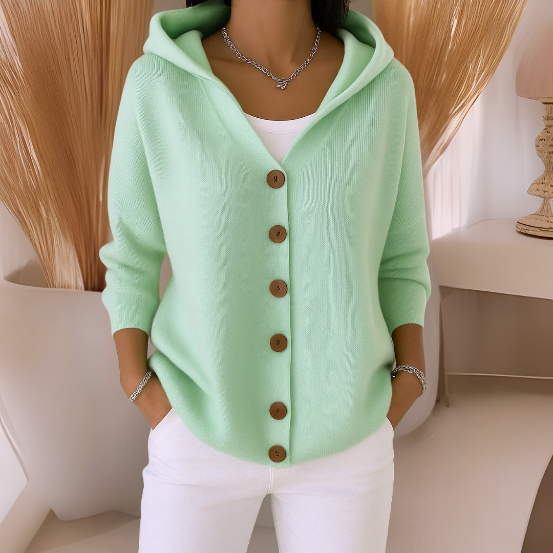 Arvoline – Elegant Hooded Cardigan