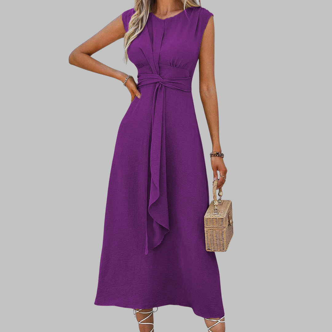 Bridgette™ | Elegant Sleeveless Round Neck Maxi Dress
