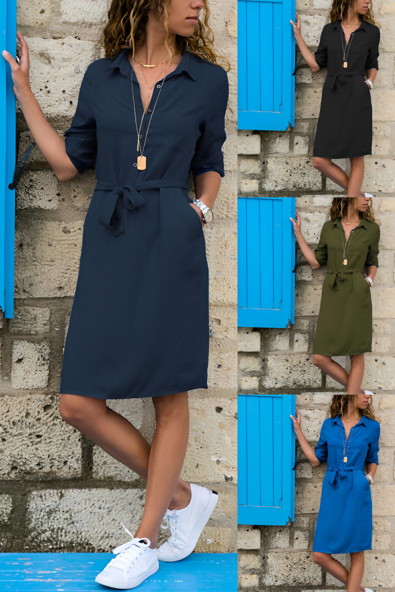 Aurora | Elegant Women's Midi Dress with Belt