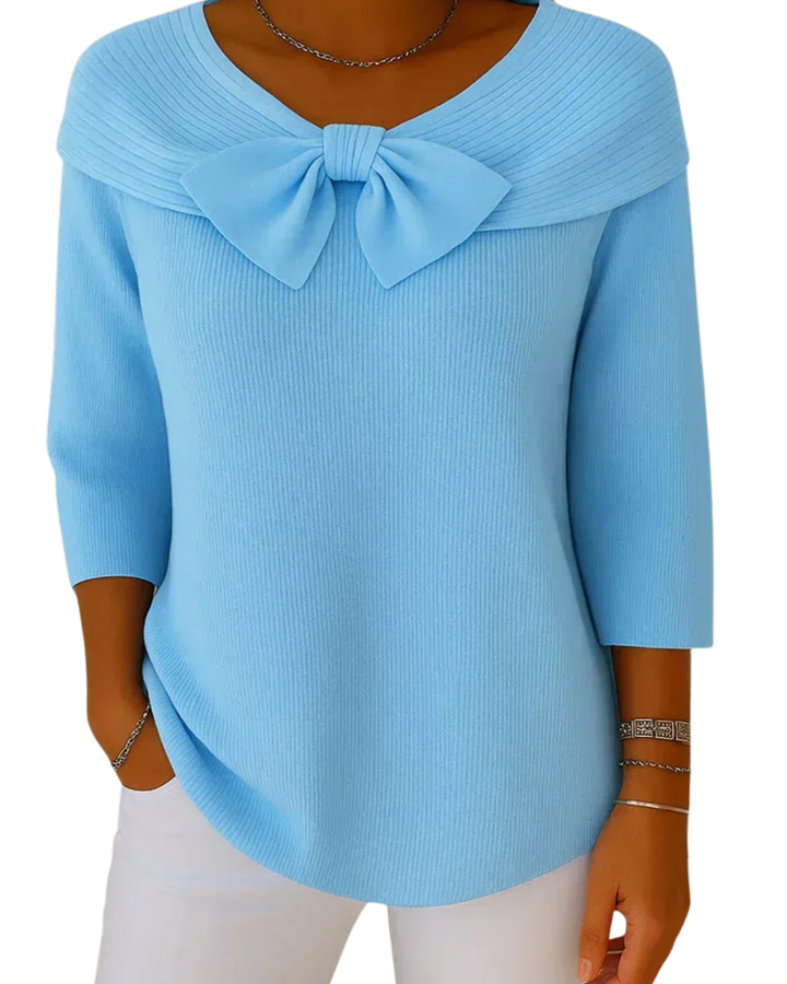 Lirya™ | Elegant knitted top with bow