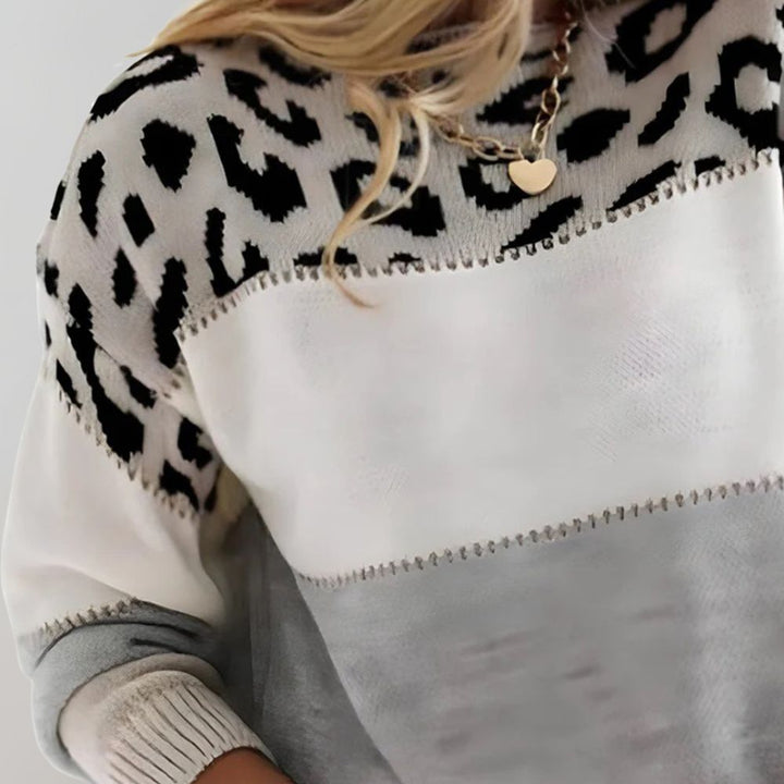 Camila | Loose Sweater with Leopard Design
