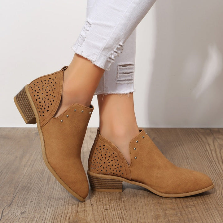 Caitlin | Low Cut Perforated Ankle Boot