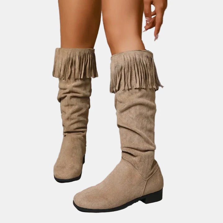 Calla | Knee-High Tassel Boots