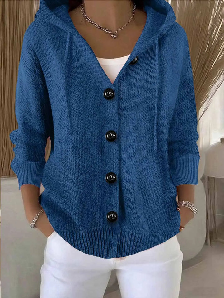 Valestra – Hooded Button Knit Cardigan