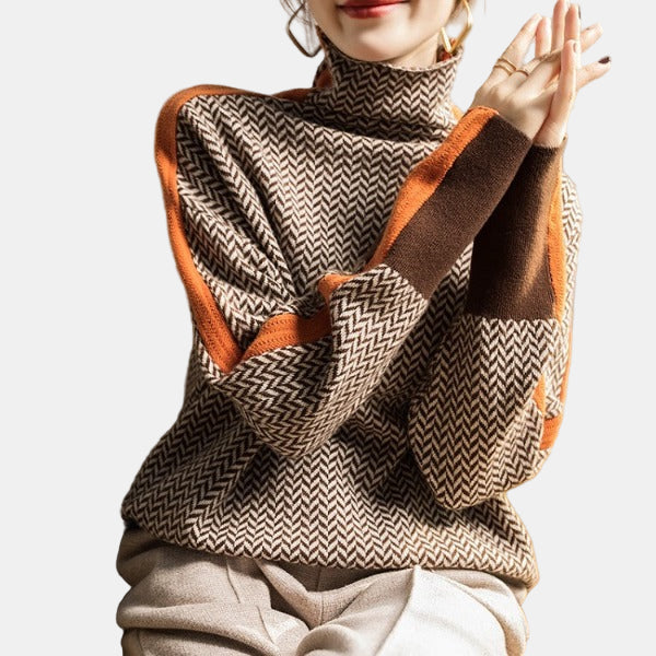 Solene™ | Herringbone Luxe Turtleneck