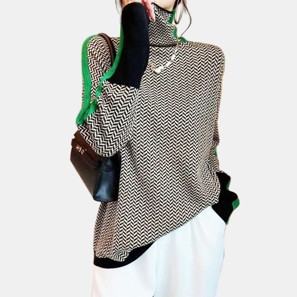 Solene™ | Herringbone Luxe Turtleneck