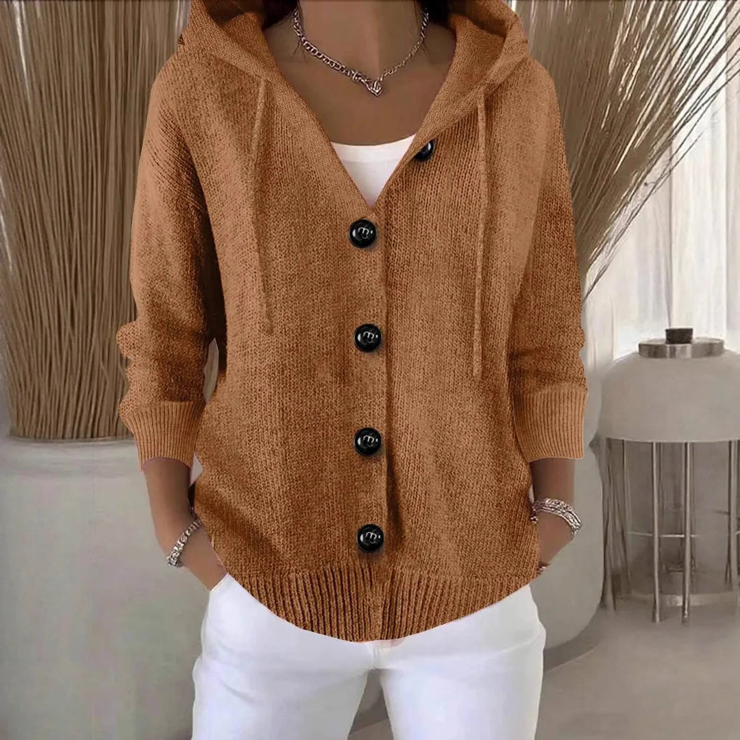 Valestra – Hooded Button Knit Cardigan