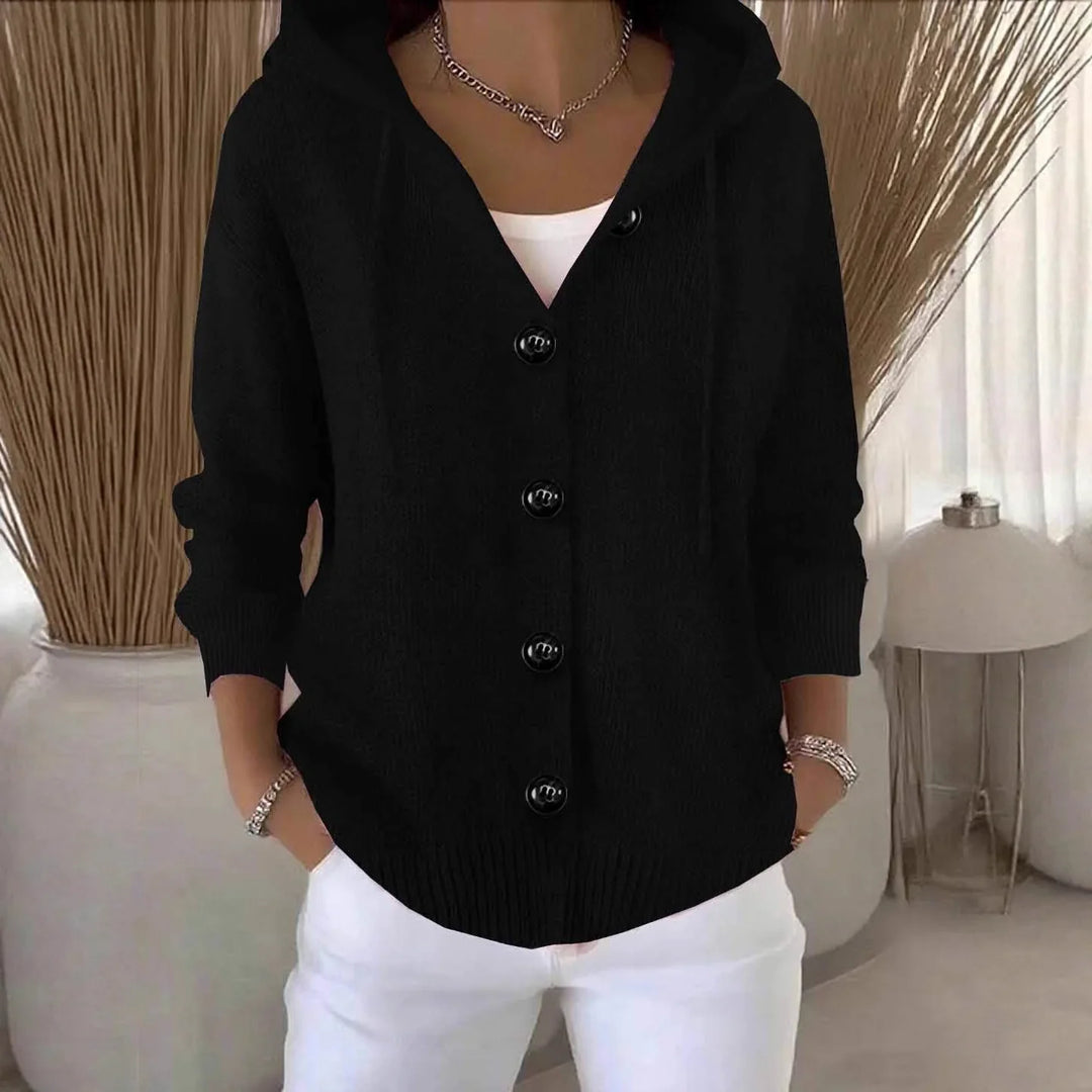 Valestra – Hooded Button Knit Cardigan