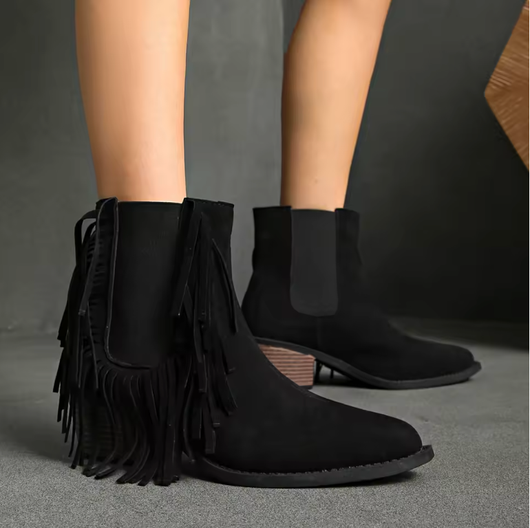 Tigra – Fringe Luxe Ankle Boots