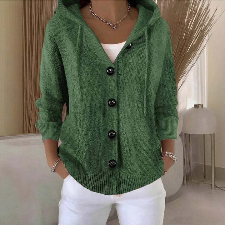 Valestra – Hooded Button Knit Cardigan