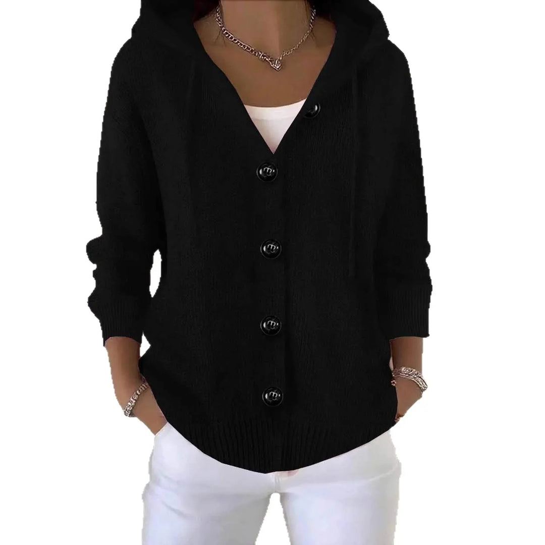 Valestra – Hooded Button Knit Cardigan