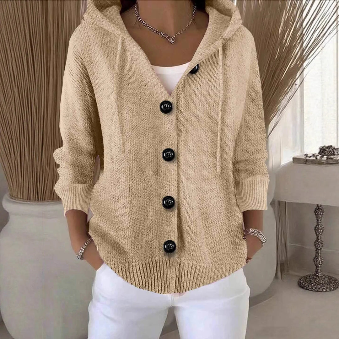 Valestra – Hooded Button Knit Cardigan