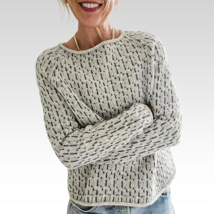 Autumn | Elegant Gray Sweater with Boat Neck