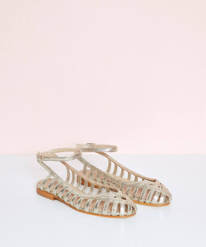 Everly & Rose | Elegant Woven Ballerina with Ankle Strap for a Sophisticated Style