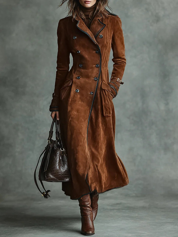 Renée™ | Long Suede Trench Coat